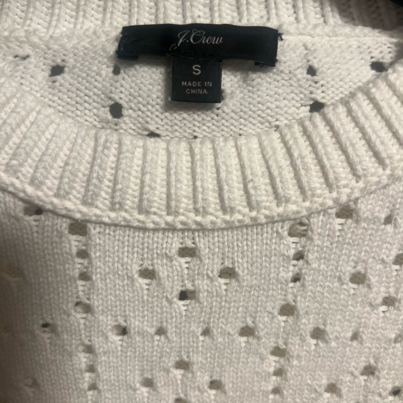 J. Crew White Textured Crew Neck Sweater - Picture 3 of 4